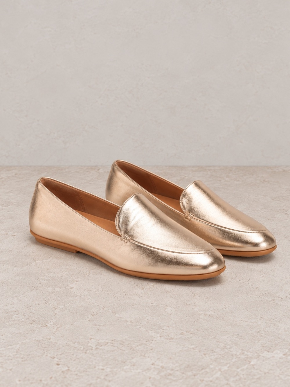 FitFlop Lena Metallic Gold Loafers